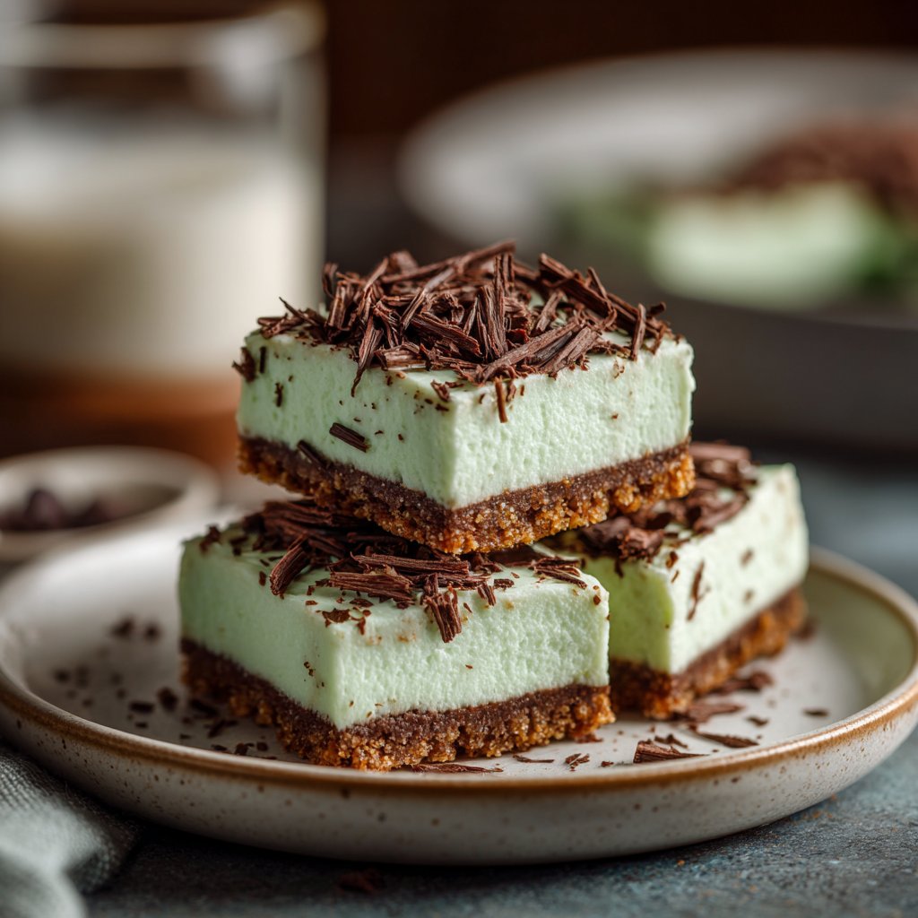 No-Bake Mint Cheesecake Bars
