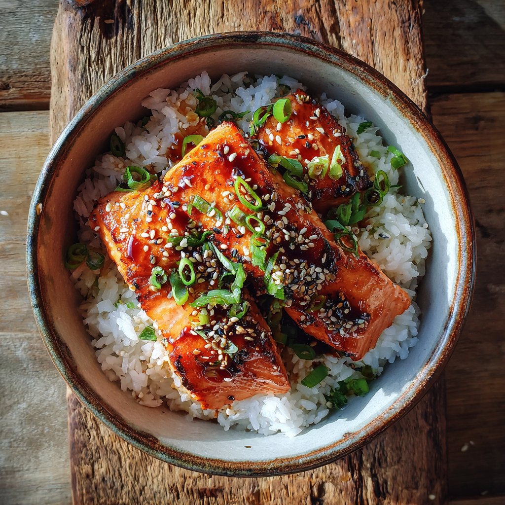 Teriyaki Salmon and Rice Bowls