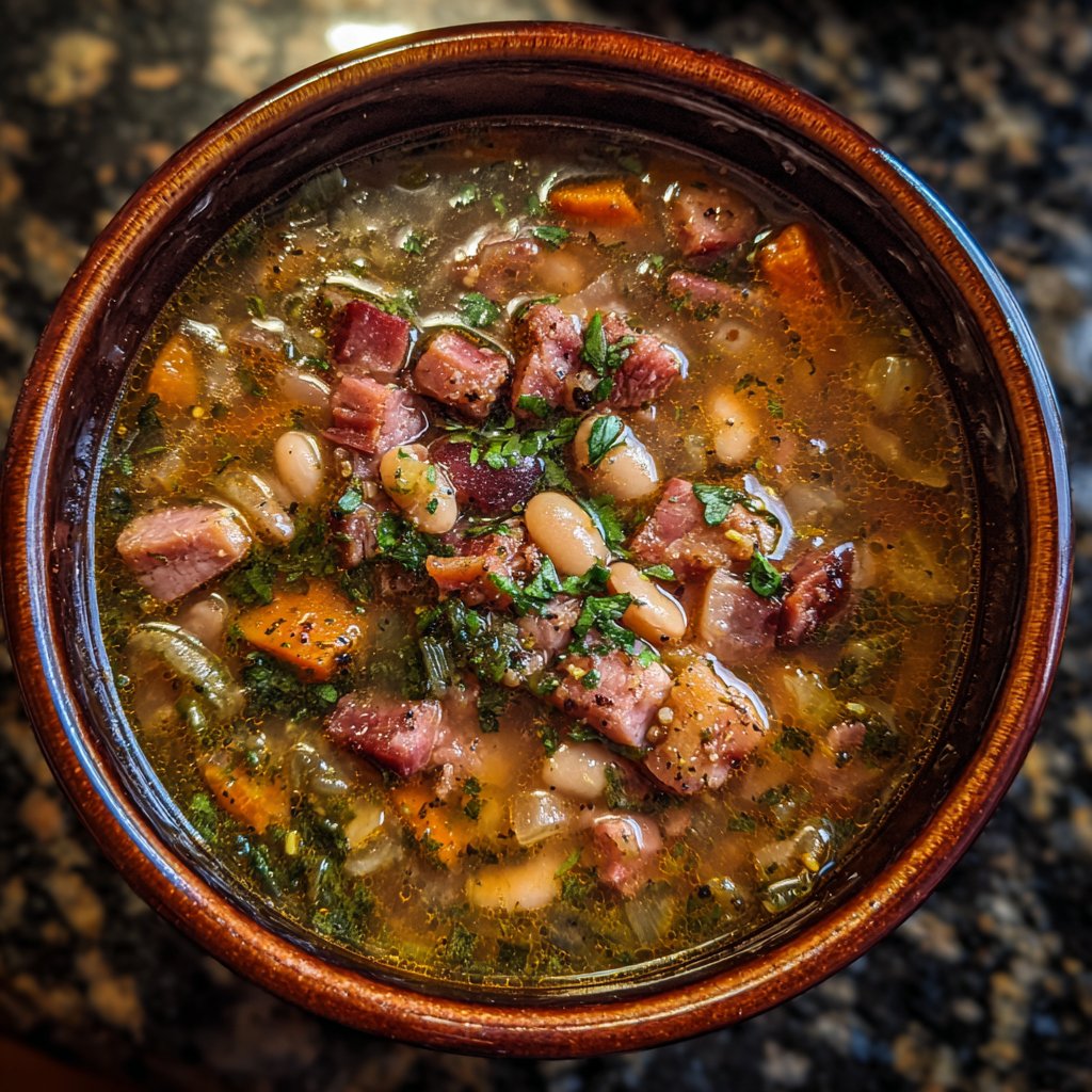 Slow Cooked Ham and Bean Soup