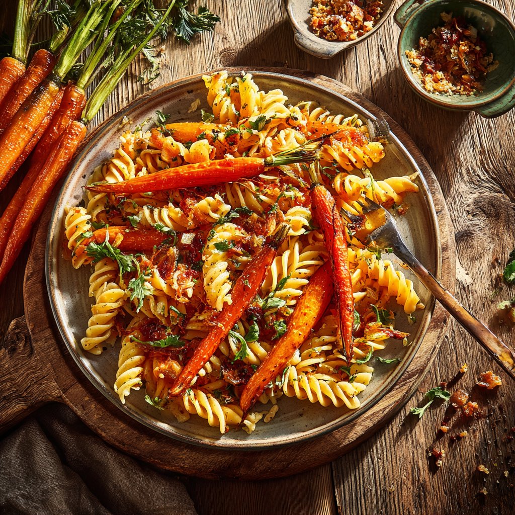 Pasta with Roasted Spring Carrots