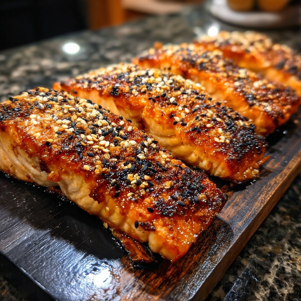 Grilled Salmon with Sesame Seeds
