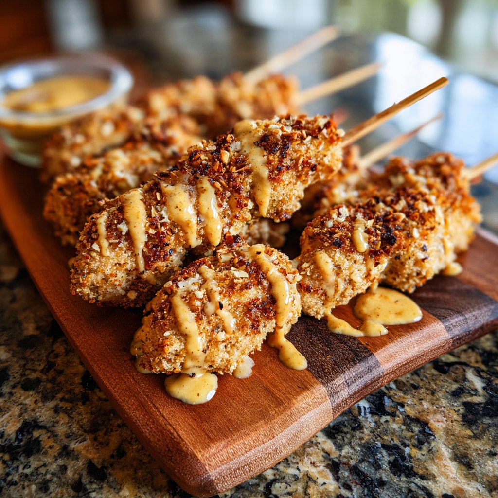 Almond-Crusted Chicken Skewers